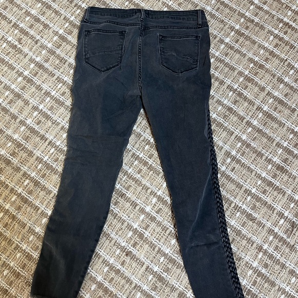 DRIFTWOOD~ (FROM FREE PEOPLE) BLACK JEANS WITH BRAIDED SIDES (30) - Picture 5 of 6